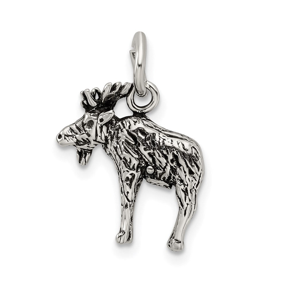 Sterlingsilber Antikisiert Moose Charm