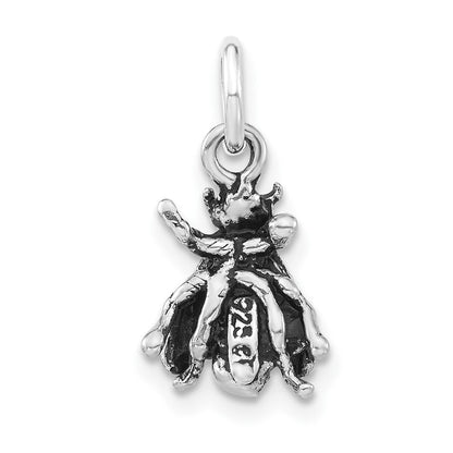 Sterlingsilber 3-d Poliert & Antikisiert Fly Charm