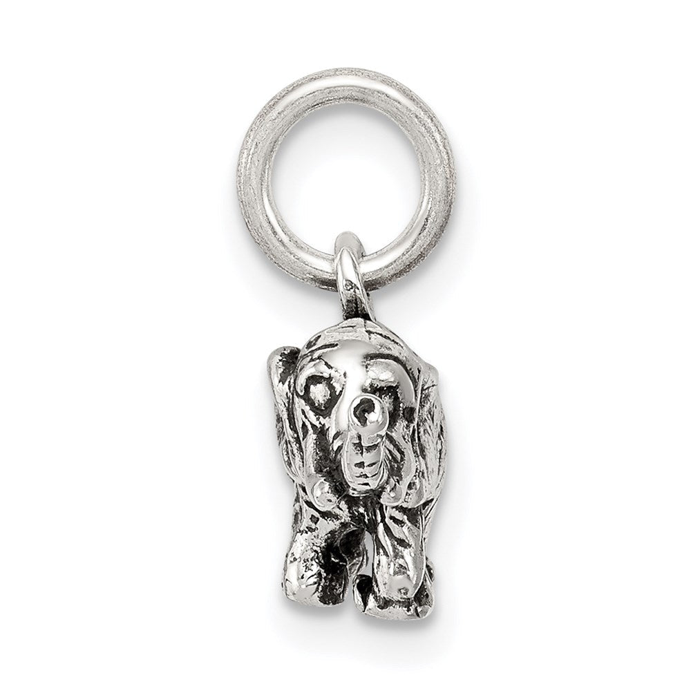 Sterlingsilber Antikisiert Elefant Charm