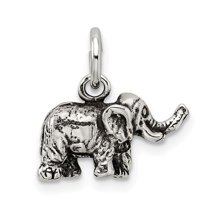 Sterlingsilber Antikisiert Elefant Charm