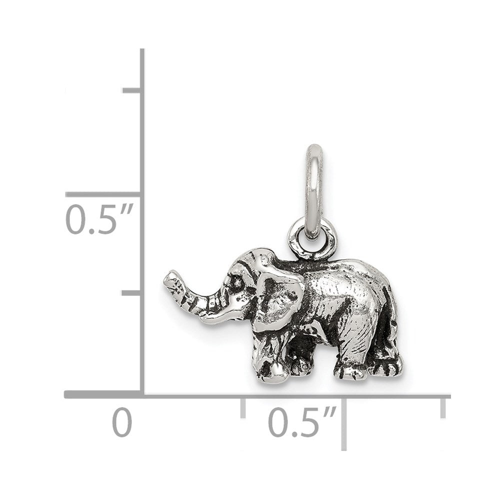 Sterlingsilber Antikisiert Elefant Charm