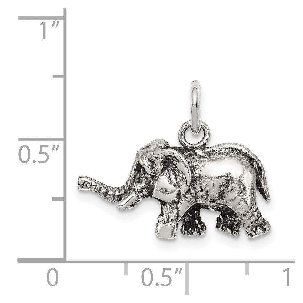 Sterlingsilber Antikisiert Elefant Charm