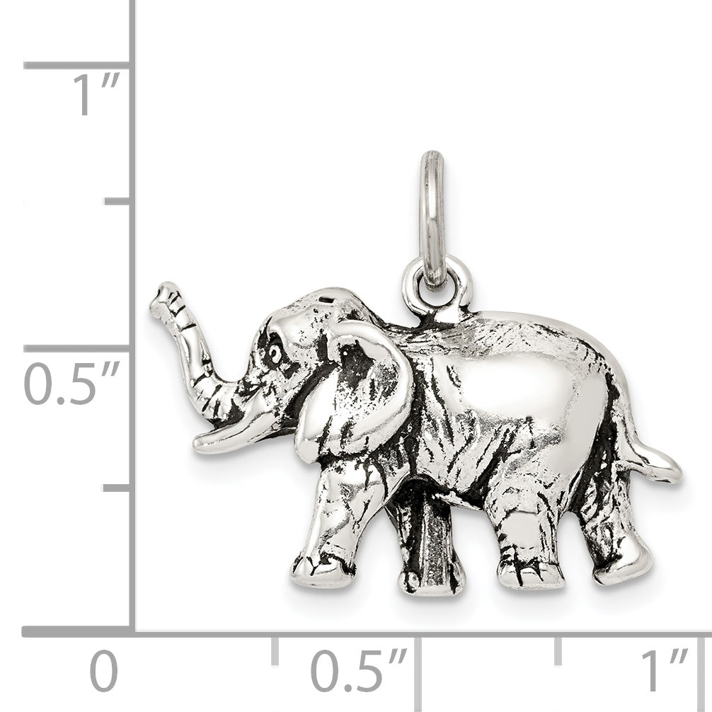 Sterlingsilber Antikisiert Elefant Charm