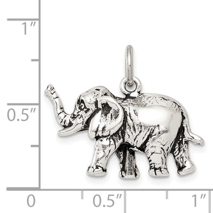 Sterlingsilber Antikisiert Elefant Charm