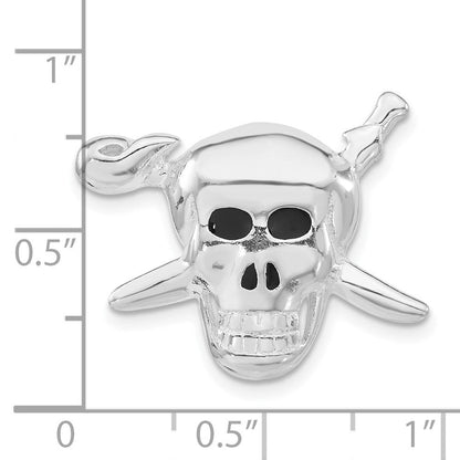 Sterlingsilber Emailliert Totenkopf mit Kreuz Bones Anhänger