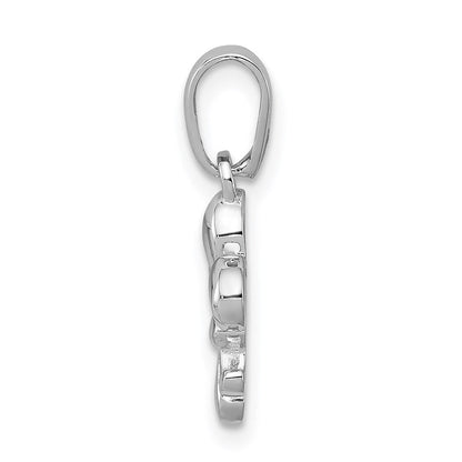 Sterlingsilber Rhodiniert Fleur De Lis Anhänger