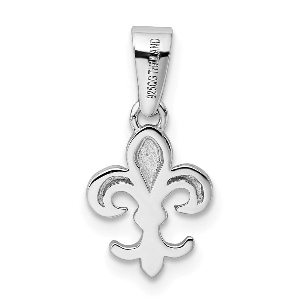 Sterlingsilber Rhodiniert Fleur De Lis Anhänger