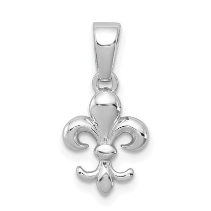 Sterlingsilber Rhodiniert Fleur De Lis Anhänger