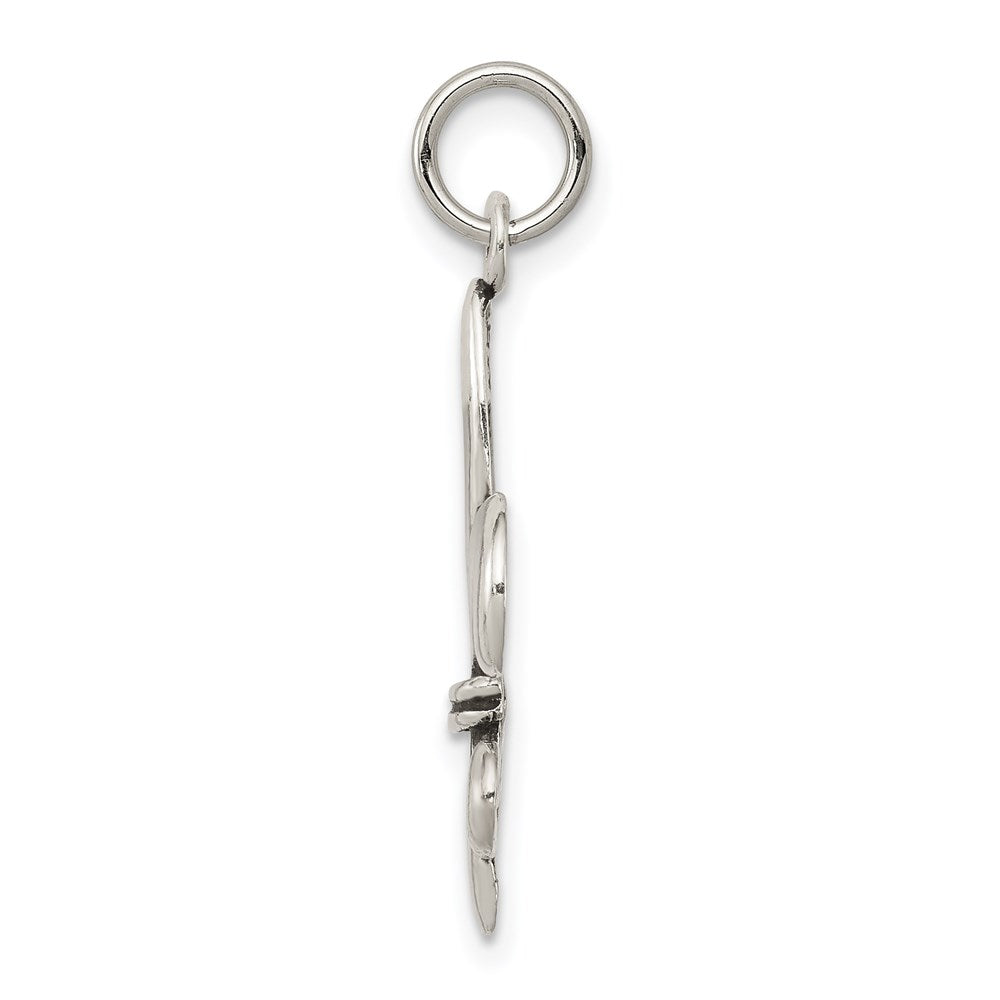 Sterlingsilber Antikisiert Fleur De Lis Charm