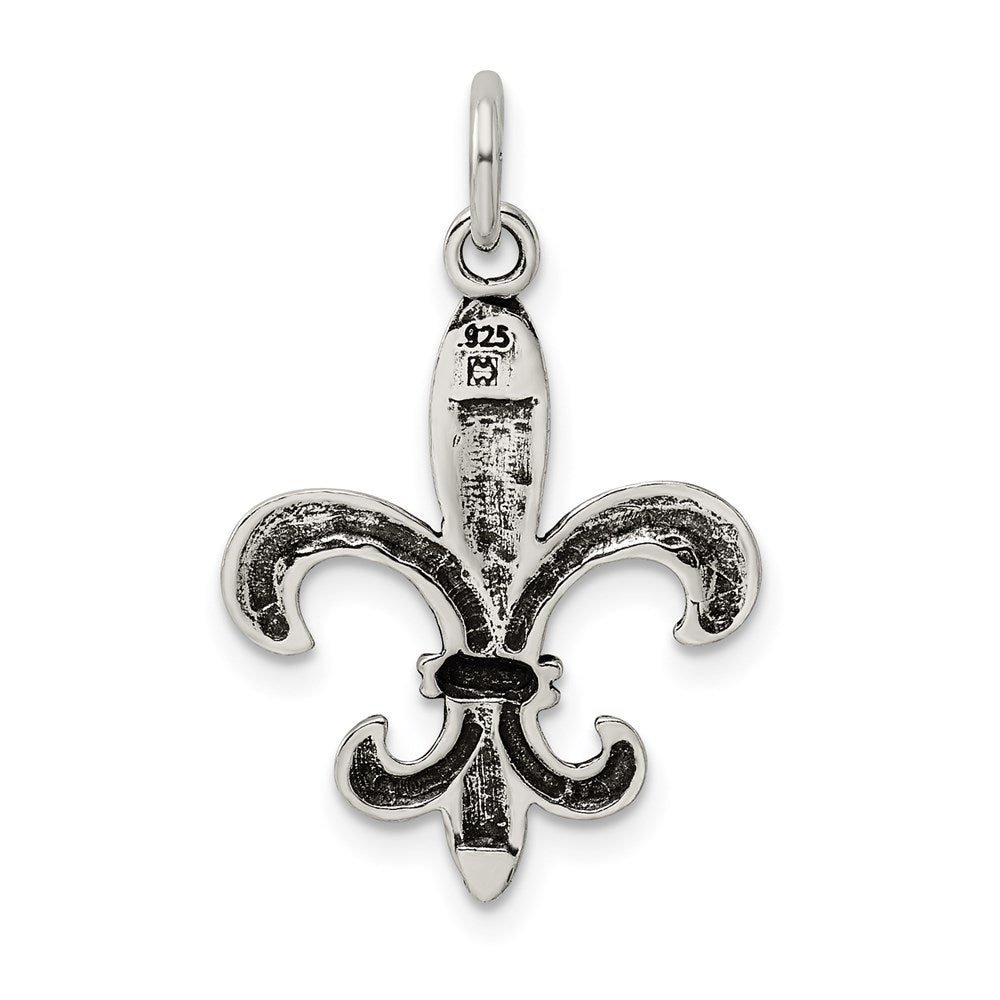 Sterlingsilber Antikisiert Fleur De Lis Charm