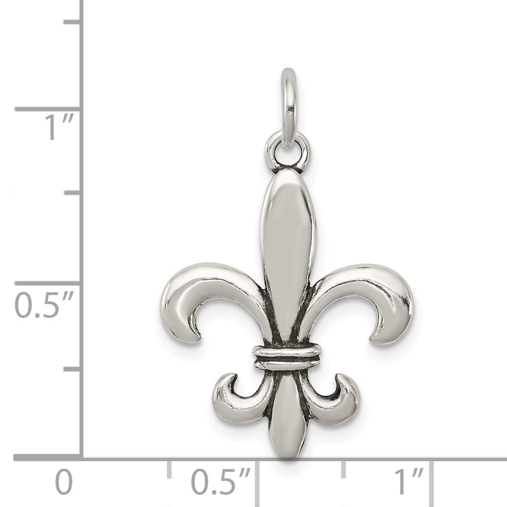 Sterlingsilber Antikisiert Fleur De Lis Charm