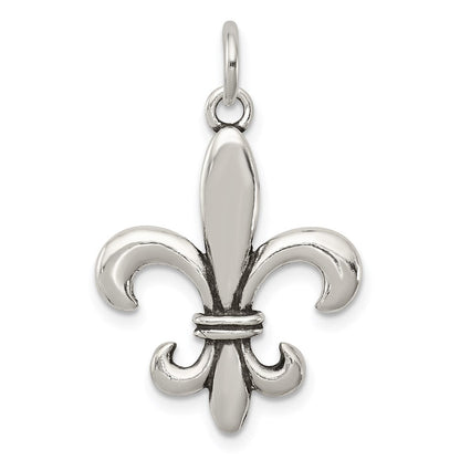 Sterlingsilber Antikisiert Fleur De Lis Charm