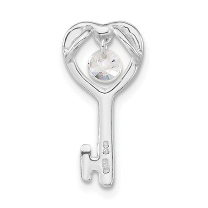 Sterlingsilber Zirkonia Offen Key Anhänger