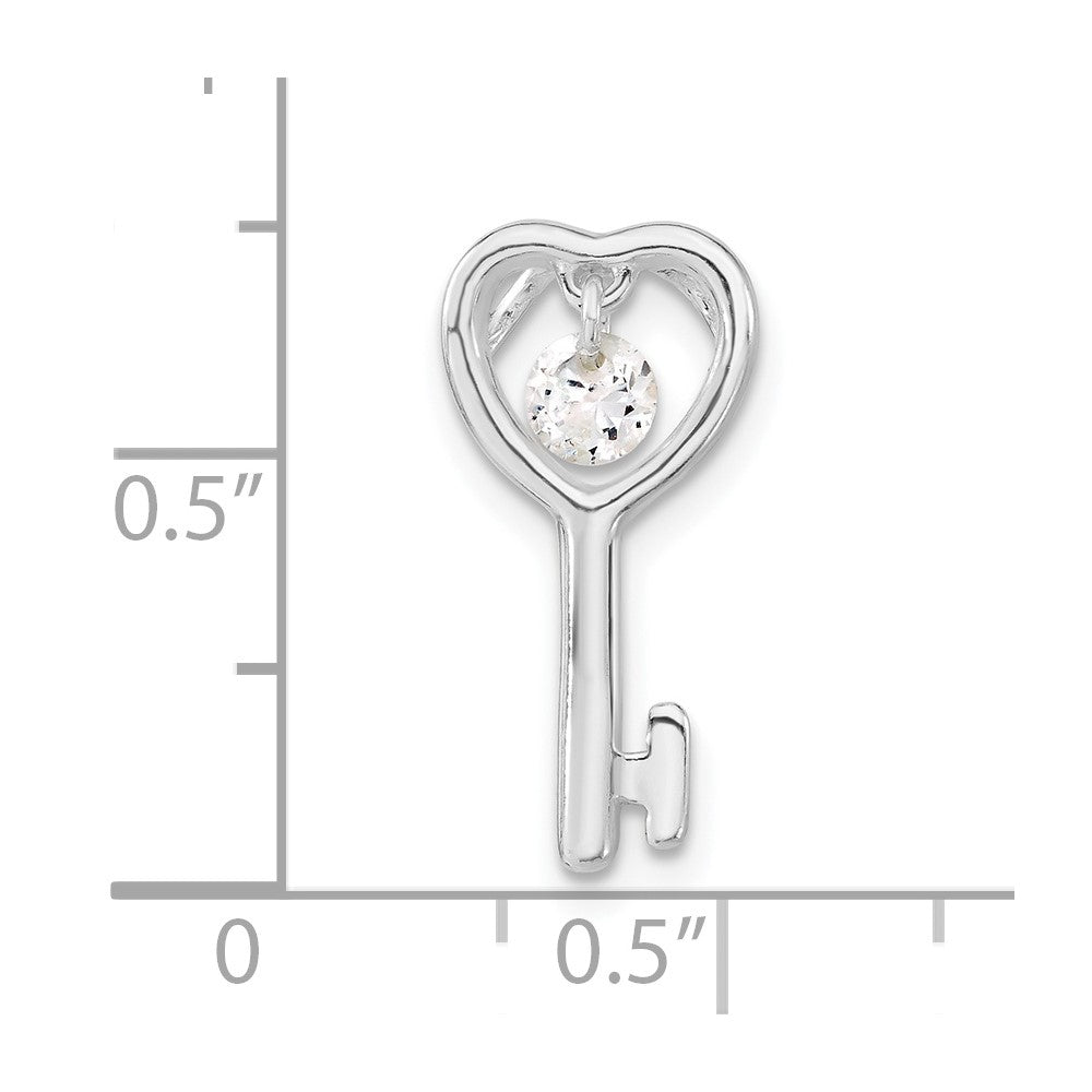 Sterlingsilber Zirkonia Offen Key Anhänger