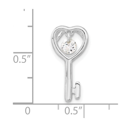 Sterlingsilber Zirkonia Offen Key Anhänger