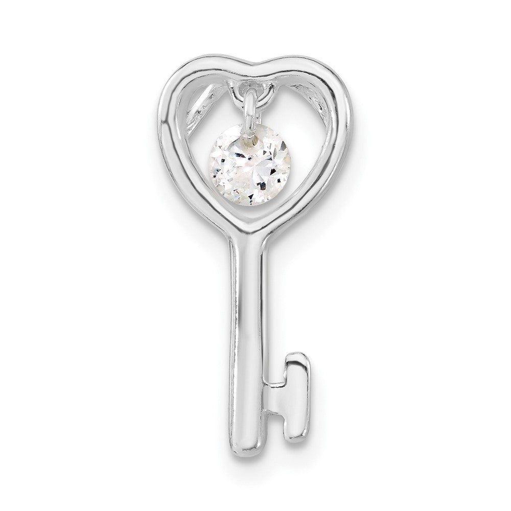 Sterlingsilber Zirkonia Offen Key Anhänger
