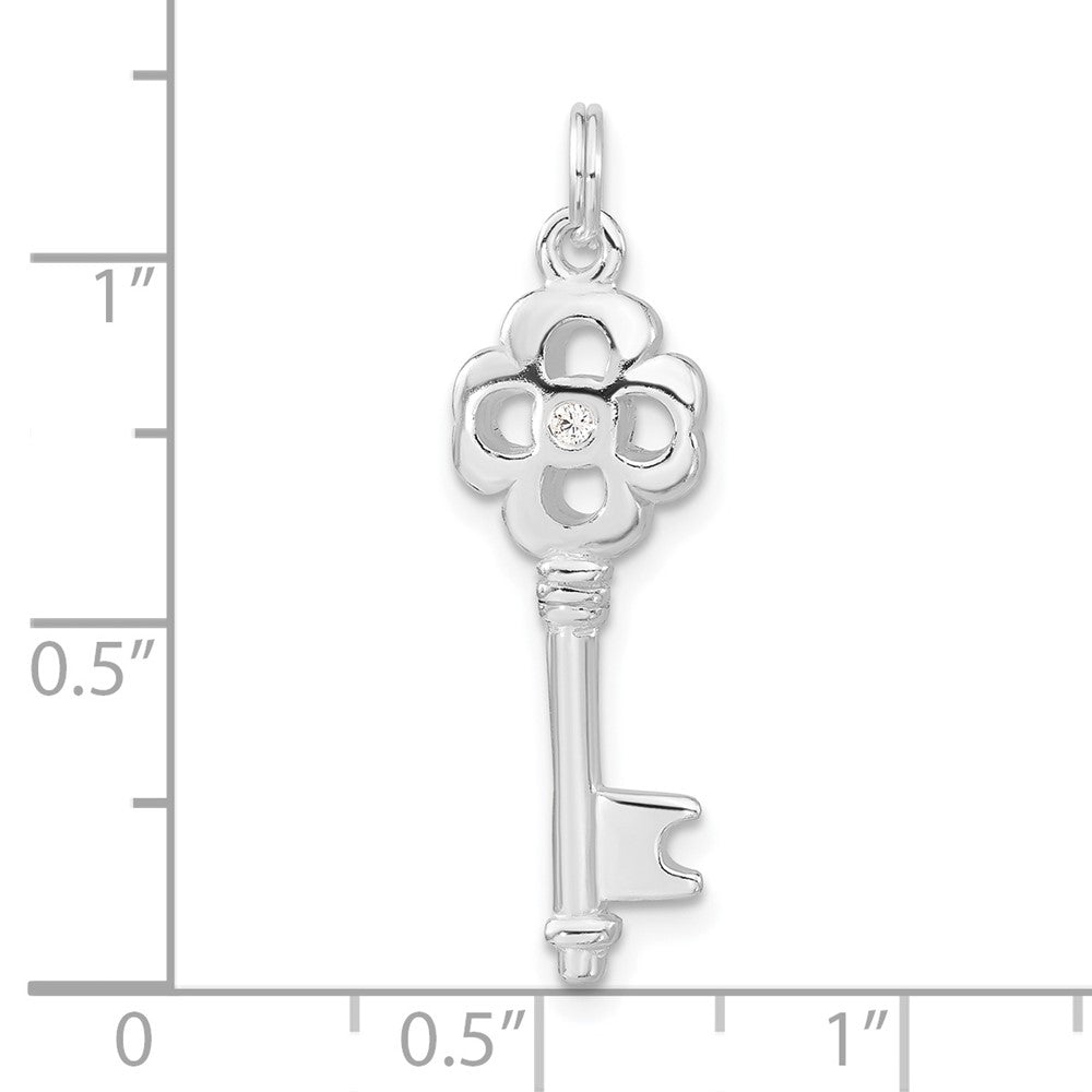 Sterlingsilber Zirkonia Key Anhänger