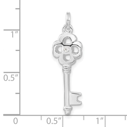 Sterlingsilber Zirkonia Key Anhänger
