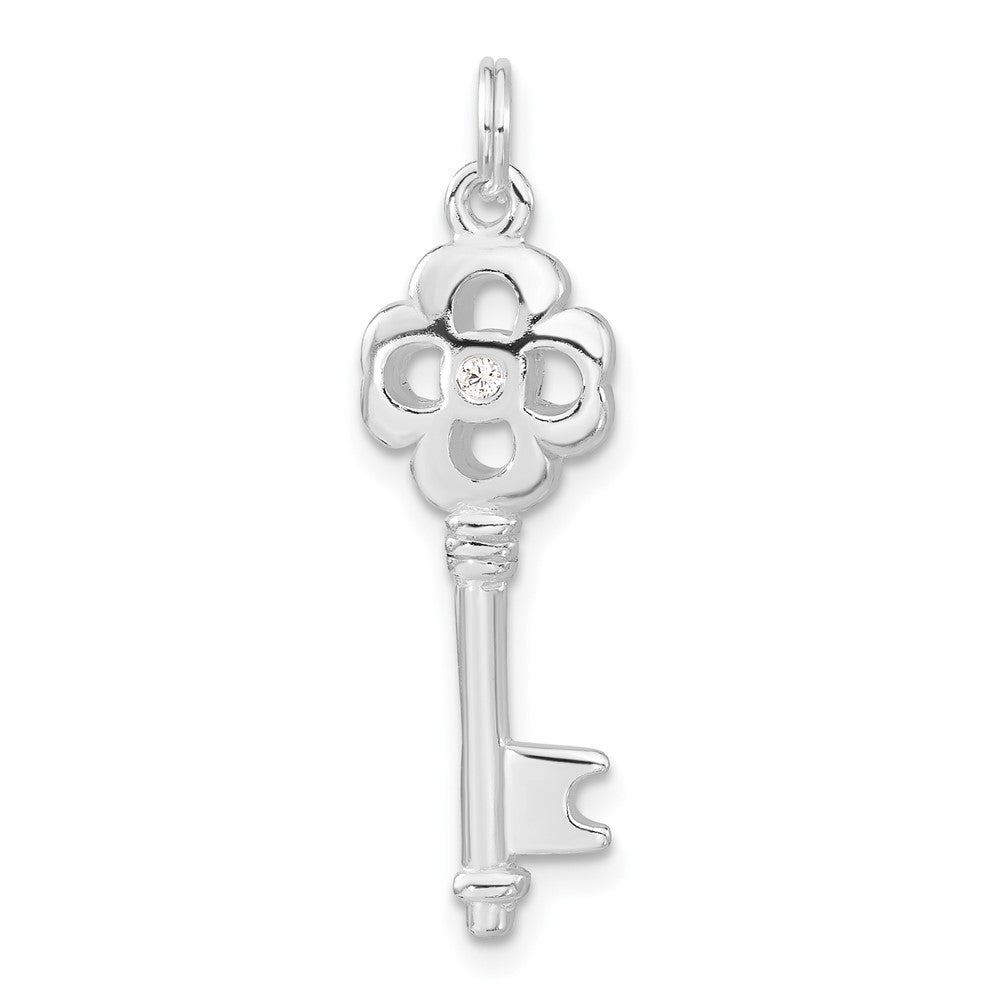 Sterlingsilber Zirkonia Key Anhänger