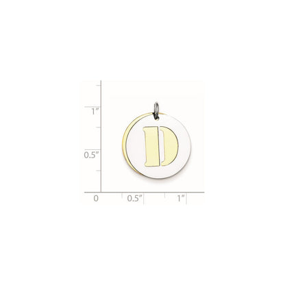 Sterlingsilber Gp Initiale D Doppelt Platte Rund Charm