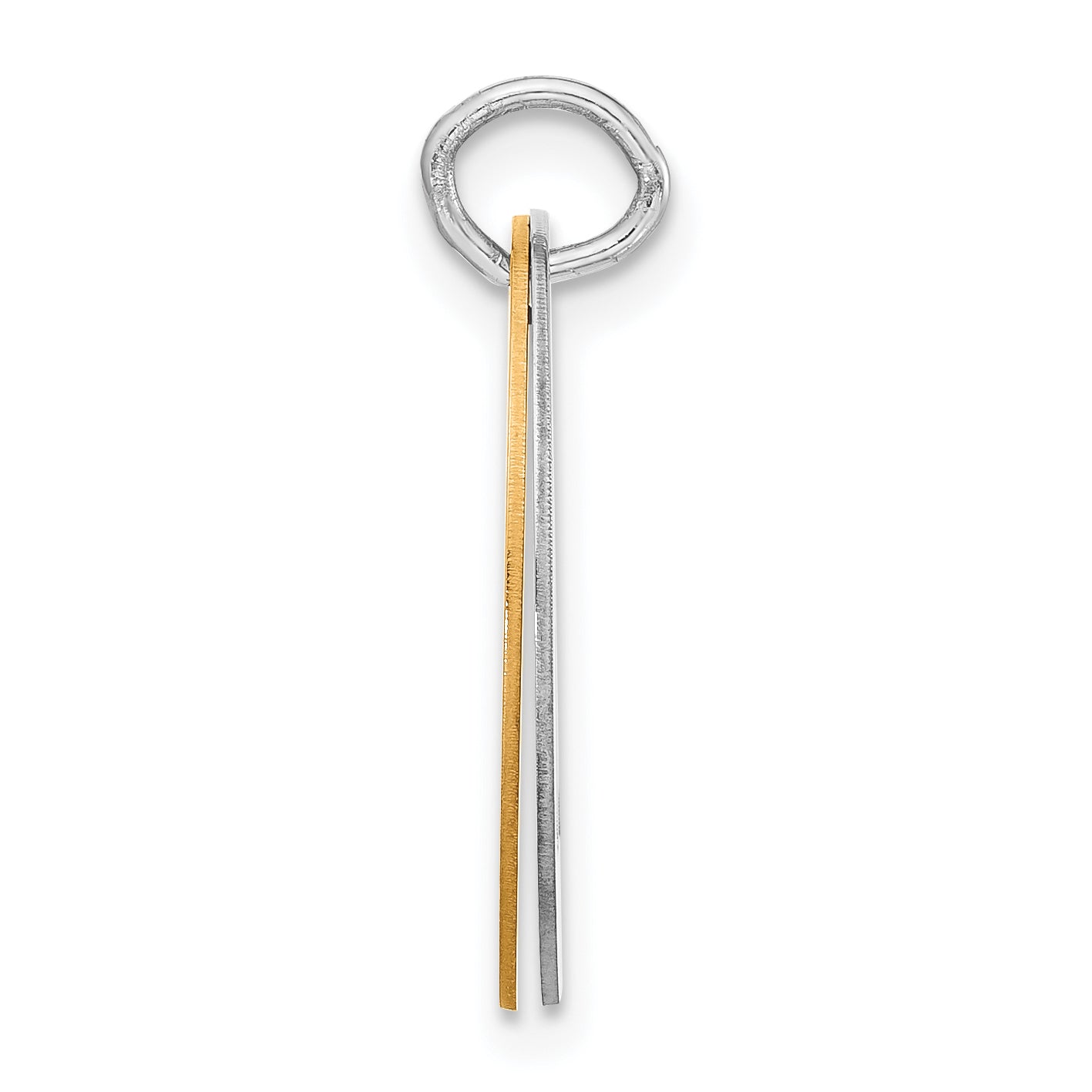 Sterlingsilber Vergoldet L Initiale Doppelt Oval Platte Charm
