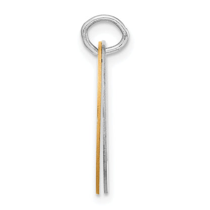 Sterlingsilber Vergoldet L Initiale Doppelt Oval Platte Charm