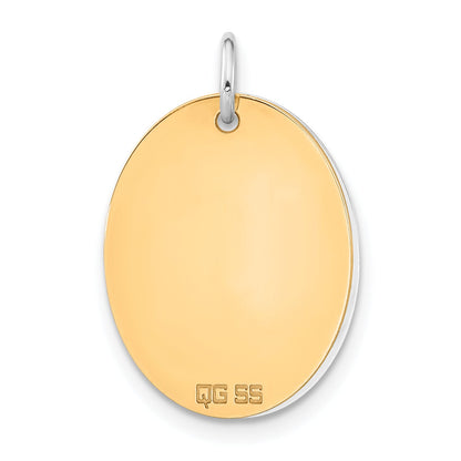Sterlingsilber Vergoldet L Initiale Doppelt Oval Platte Charm