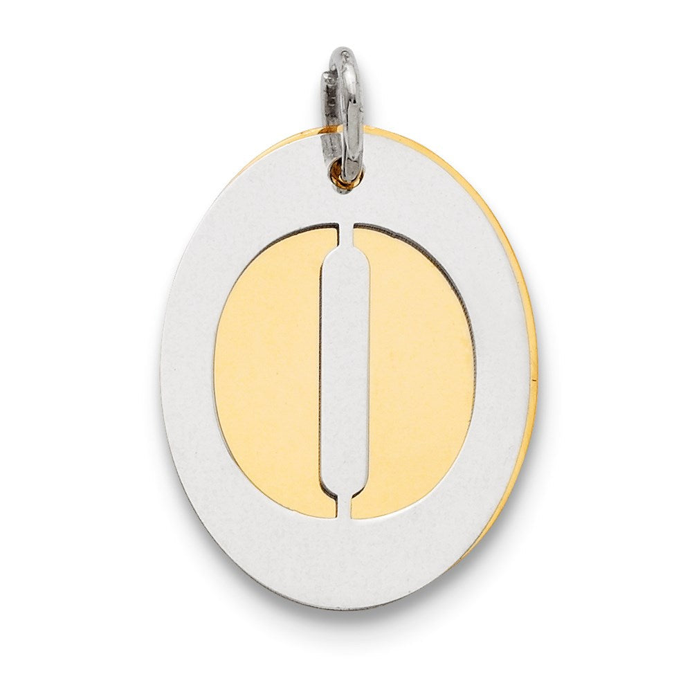 Sterlingsilber Gp Initiale O Doppelt Platte Oval Charm
