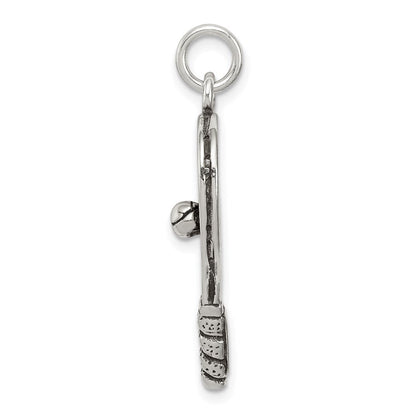 Sterlingsilber Antikisiert Tennis Schläger Charm