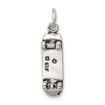 Sterlingsilber Antikisiert Skateboard Charm