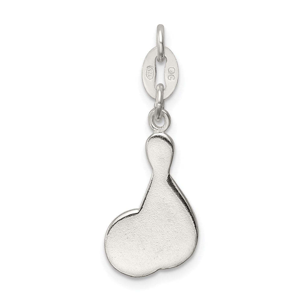 Sterlingsilber Poliert Emaille Bowling Charm