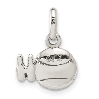 Sterlingsilber Antikisiert Bowling Kugel und Pins Charm