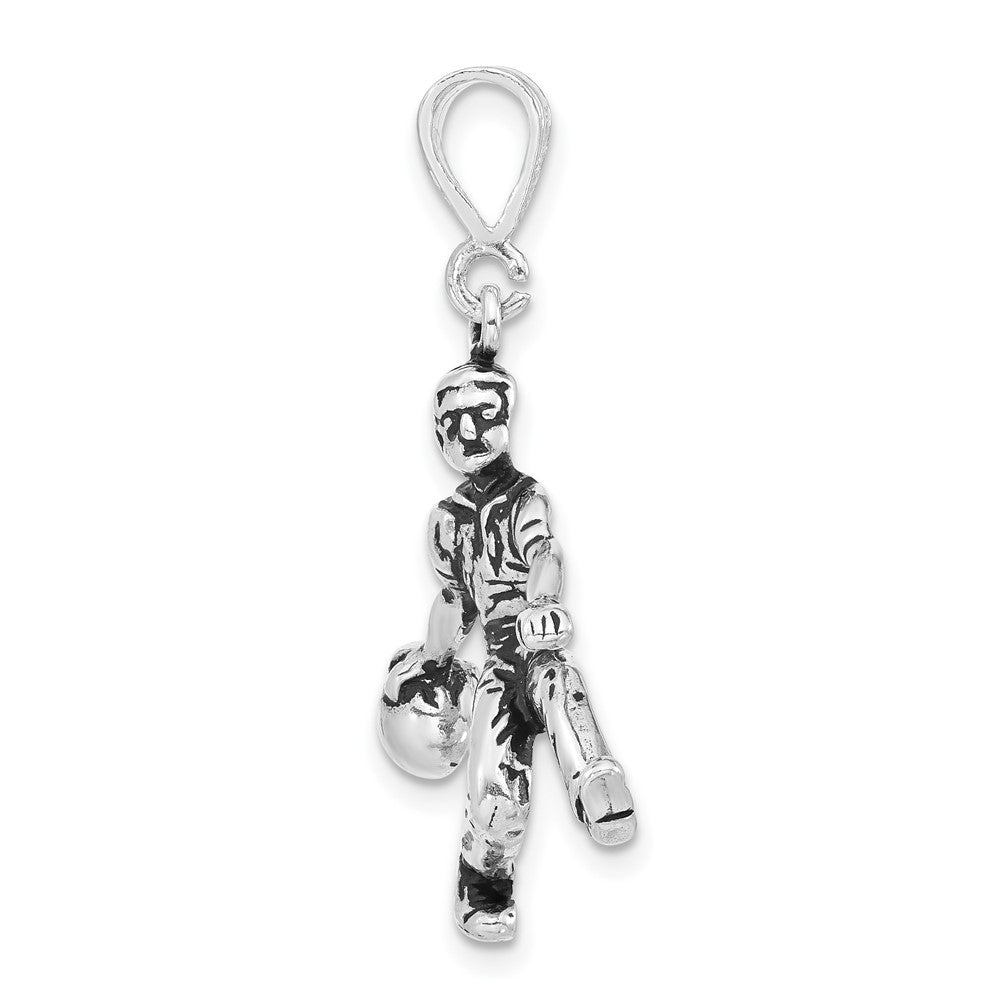 Sterlingsilber Poliert & Antikisiert Bowling Charm