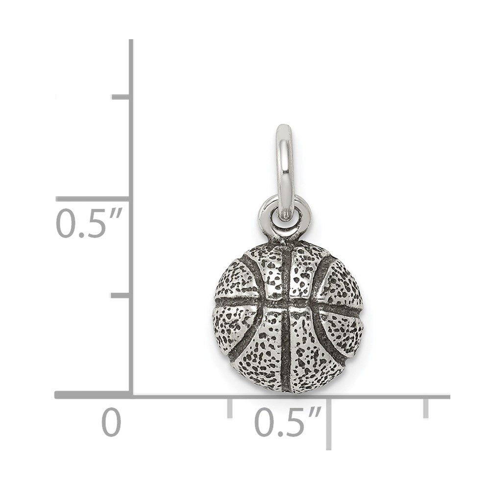 Sterlingsilber Antikisiert Basketball Charm