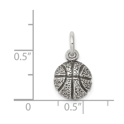 Sterlingsilber Antikisiert Basketball Charm