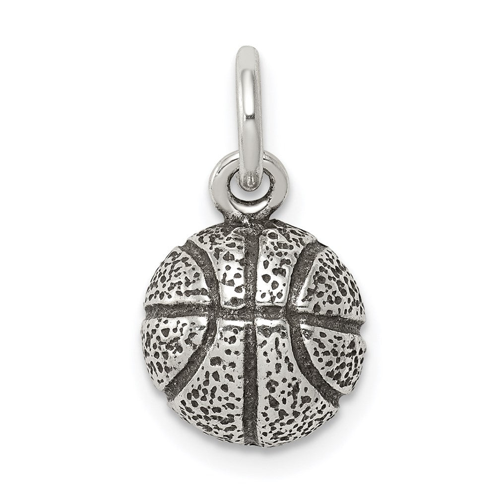 Sterlingsilber Antikisiert Basketball Charm