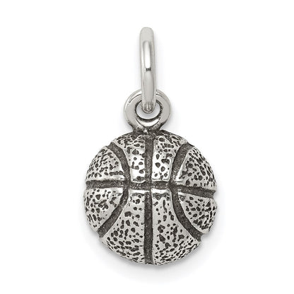 Sterlingsilber Antikisiert Basketball Charm
