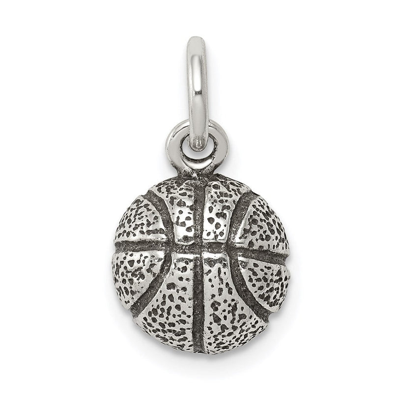 Sterlingsilber Antikisiert Basketball Charm