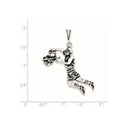 Sterlingsilber Antikisiert Basketball Player Charm