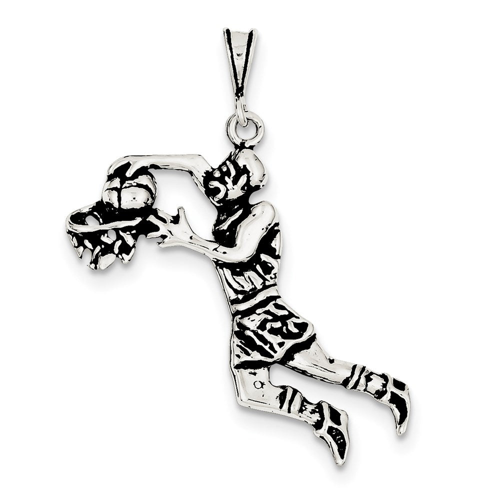Sterlingsilber Antikisiert Basketball Player Charm