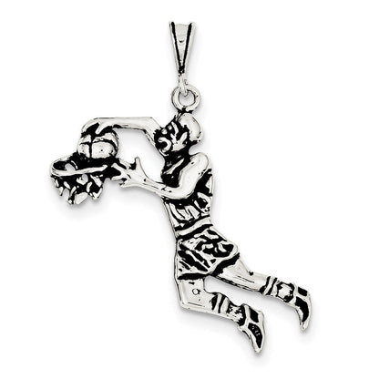 Sterlingsilber Antikisiert Basketball Player Charm