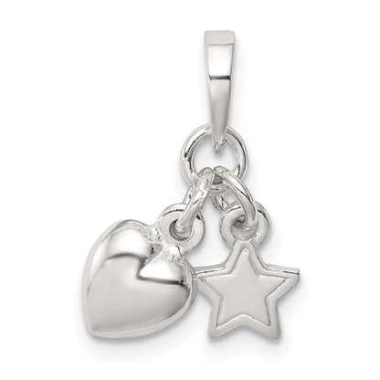 Sterlingsilber Herz und Stern Anhänger