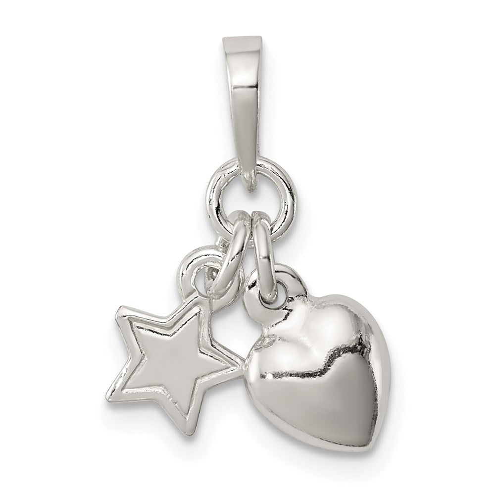 Sterlingsilber Herz und Stern Anhänger