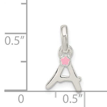 Sterlingsilber Buchstabe A mit Emaille Anhänger