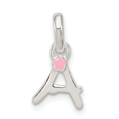 Sterlingsilber Buchstabe A mit Emaille Anhänger