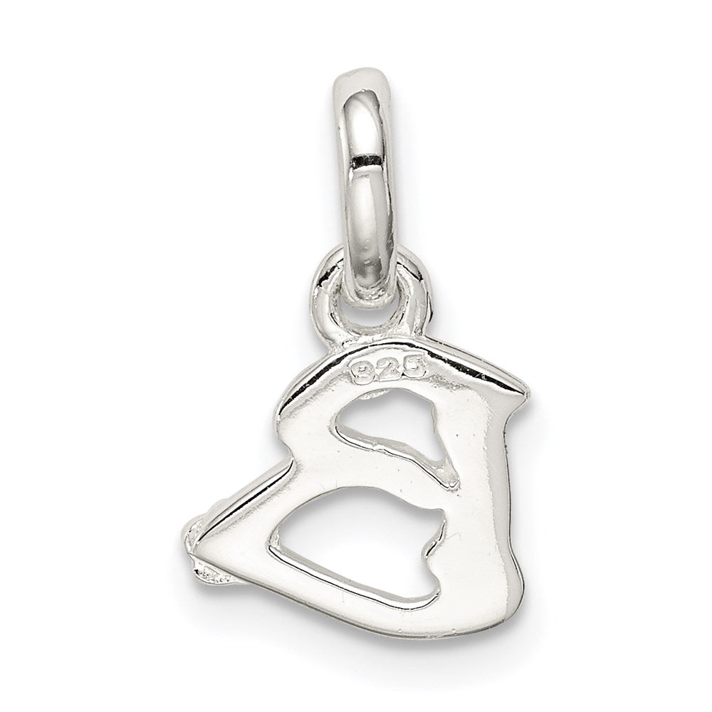Sterlingsilber Buchstabe B mit Emaille Anhänger