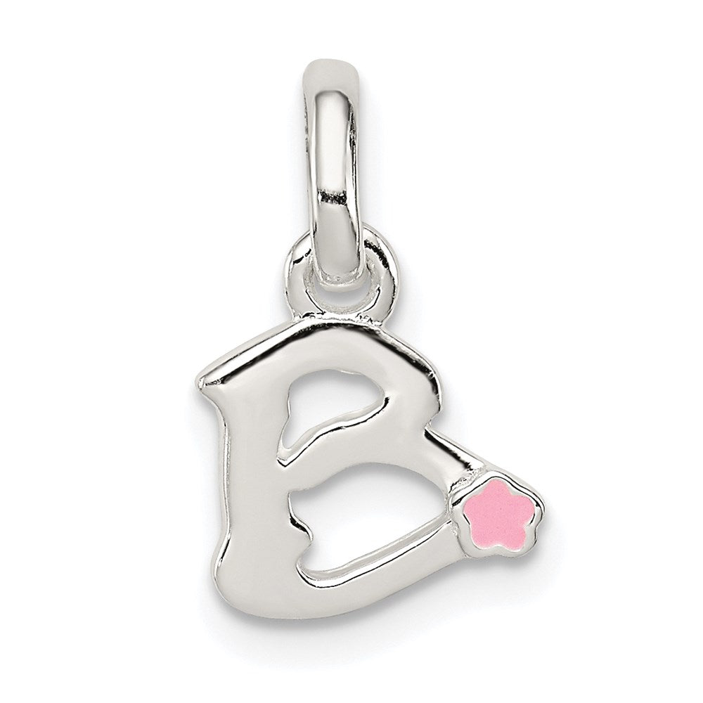 Sterlingsilber Buchstabe B mit Emaille Anhänger