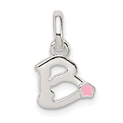 Sterlingsilber Buchstabe B mit Emaille Anhänger