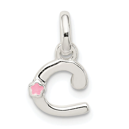 Sterlingsilber Buchstabe C mit Emaille Anhänger