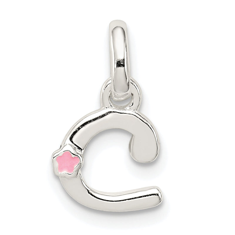 Sterlingsilber Buchstabe C mit Emaille Anhänger